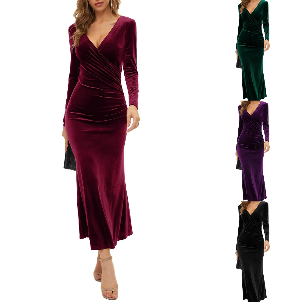 Grace - Elegant Velvet Midi Dress