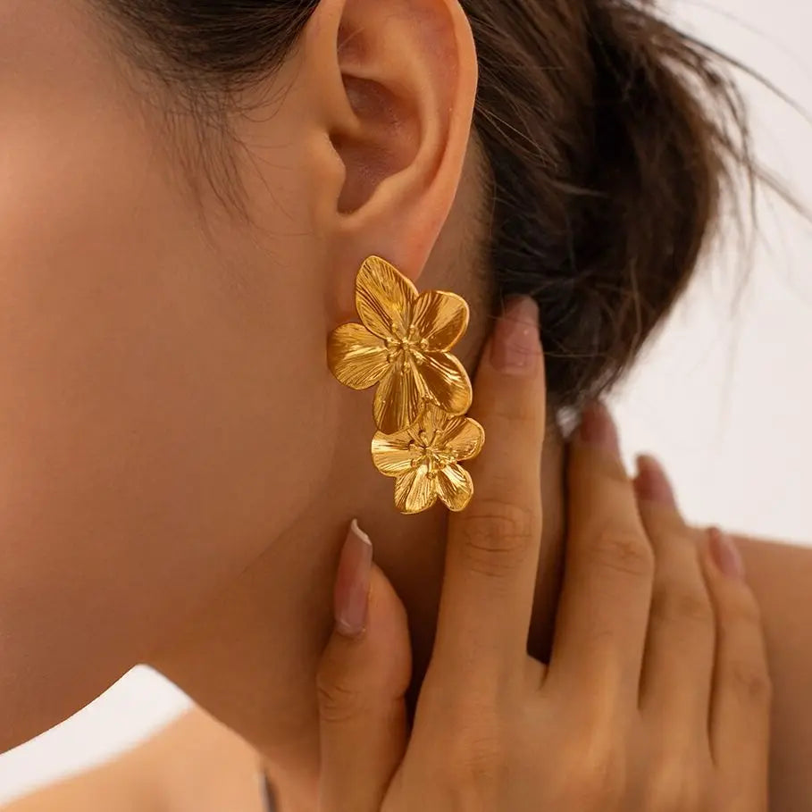 Autumn - Oversized Floral Earrings