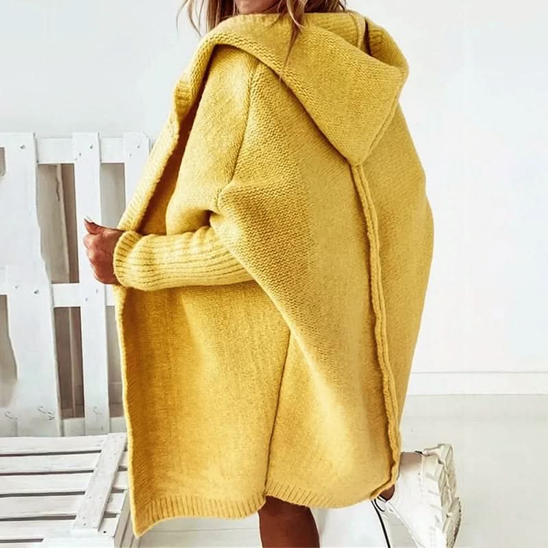 Cardigan ample en maille ajourée pour femme avec capuche