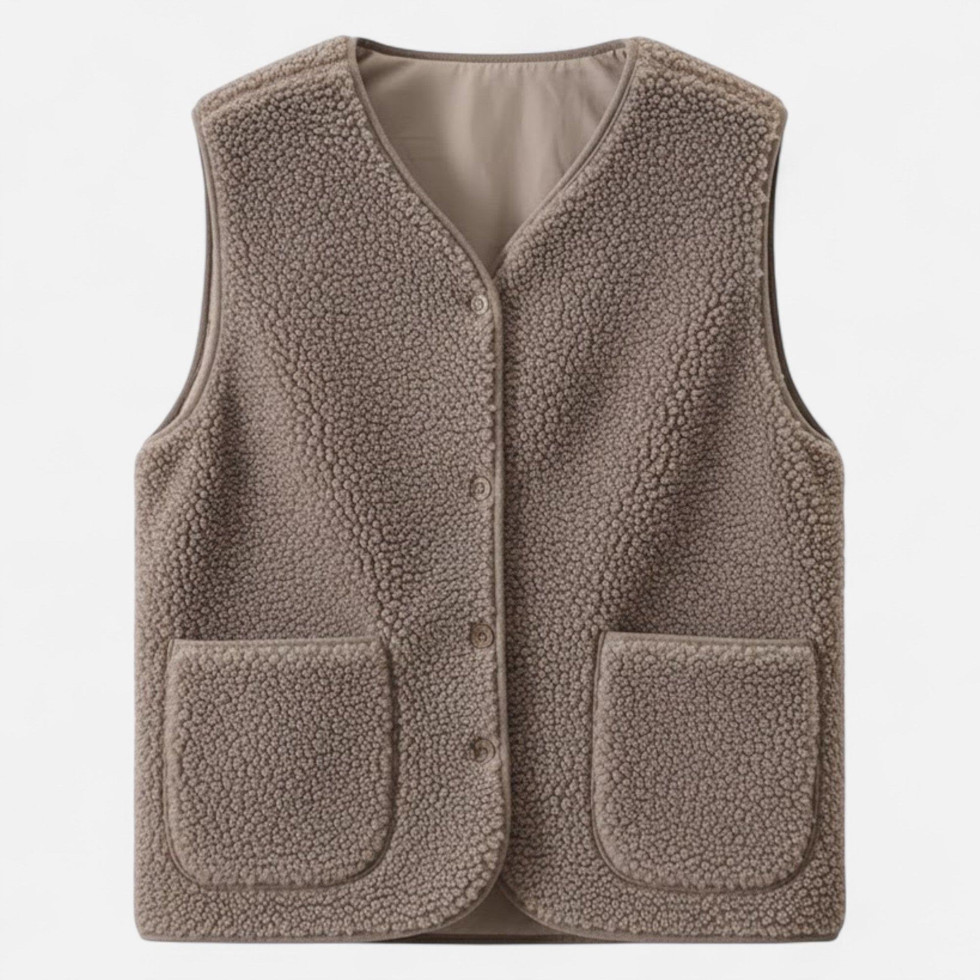 Women’s Cozy Button-Up Sherpa Vest
