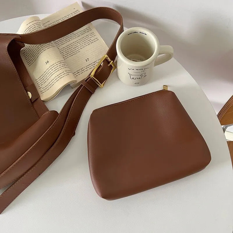 Aria - Vegan Leather Minimalist Shoulder Bag