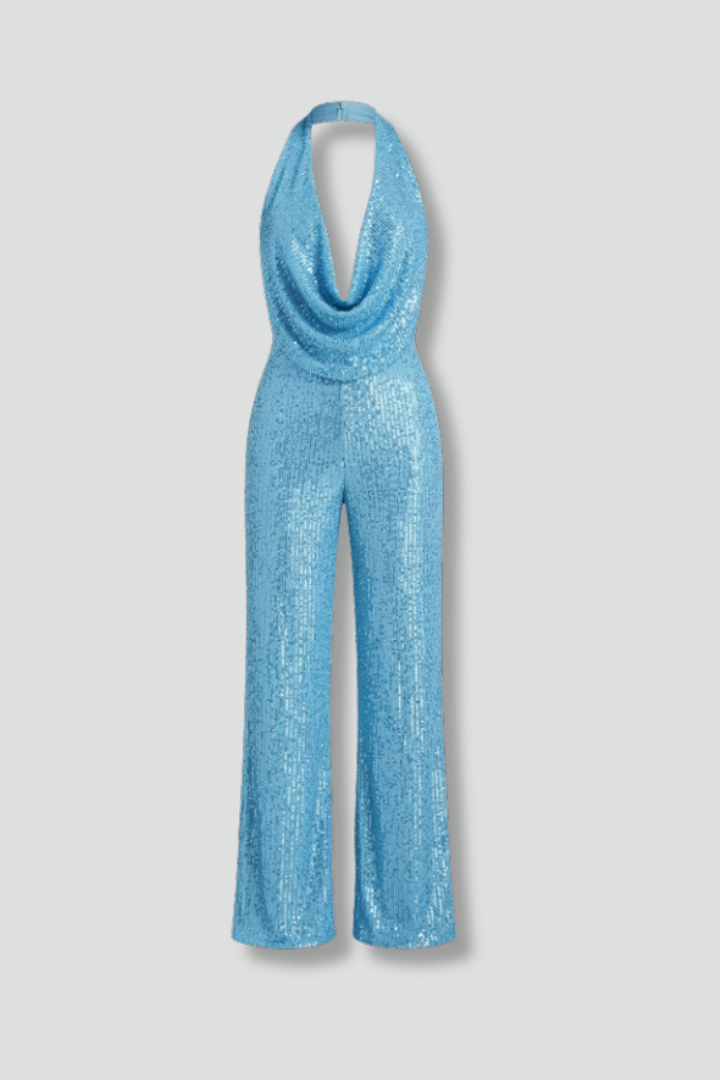 Combinaison Femme Dos Nu à Jambe Large Texturée Sans Manches