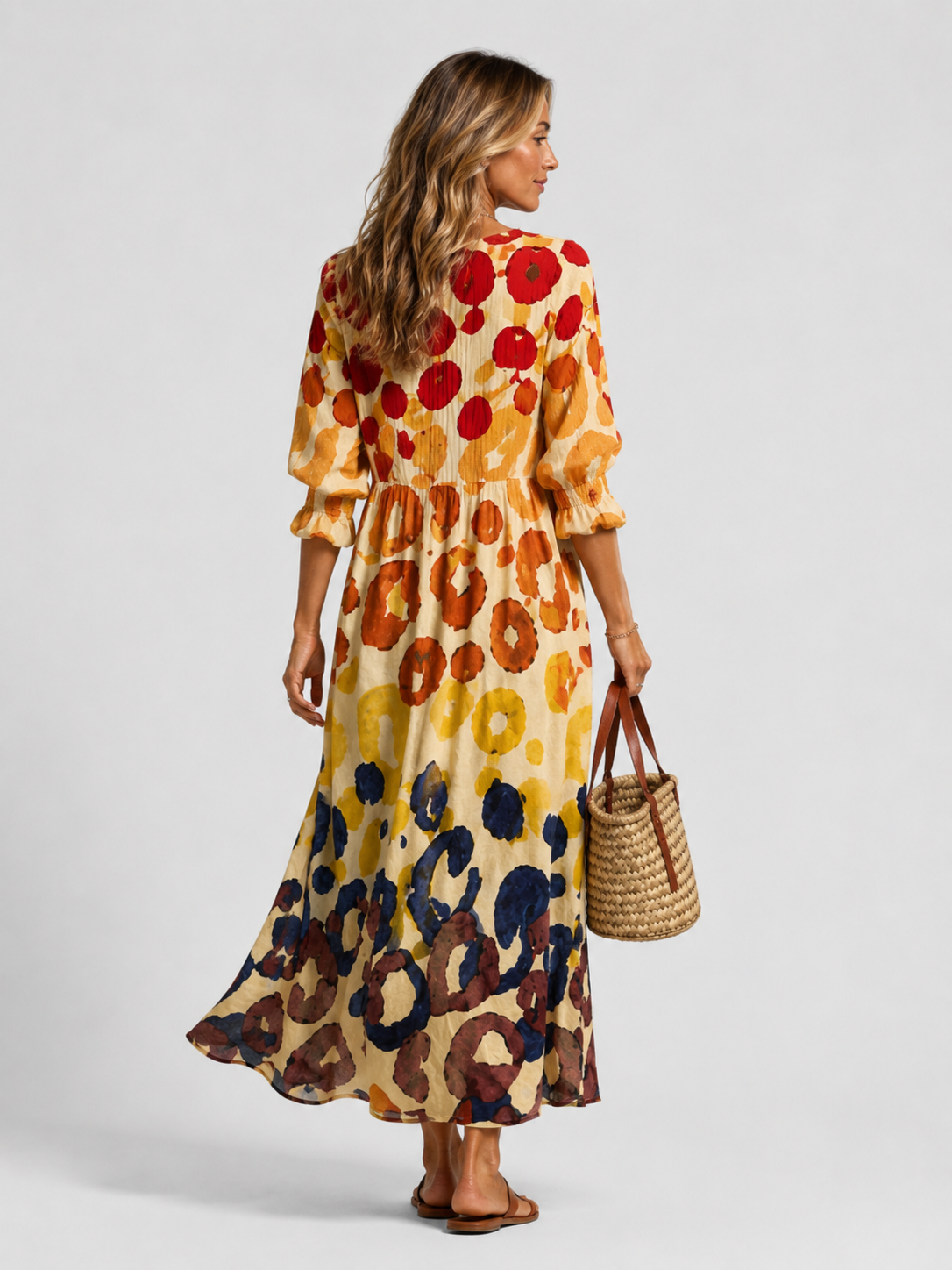 Women's Printed Boho Flowy Summer Maxi Dress