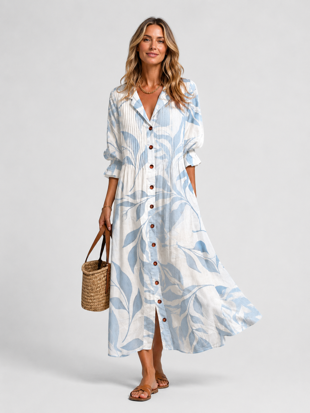 Women's Printed Boho Flowy Summer Maxi Dress