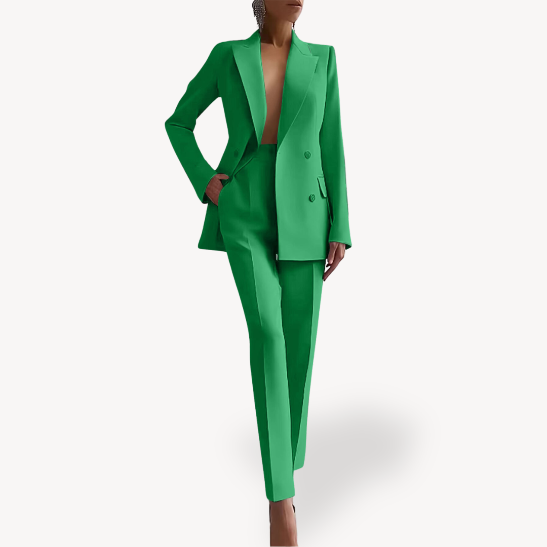 Women's Elegant Double-Breasted Pant Suit Set