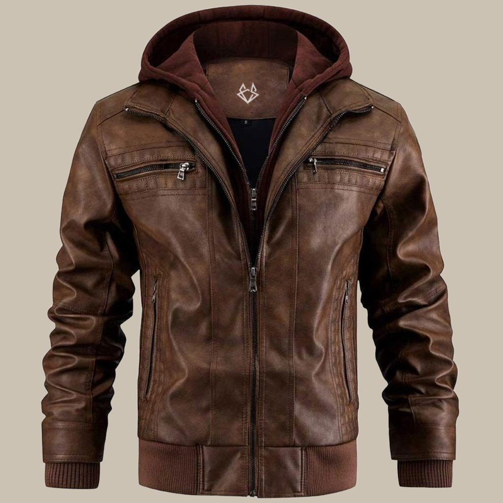 Parker - Vegan Leather Hooded Jacket