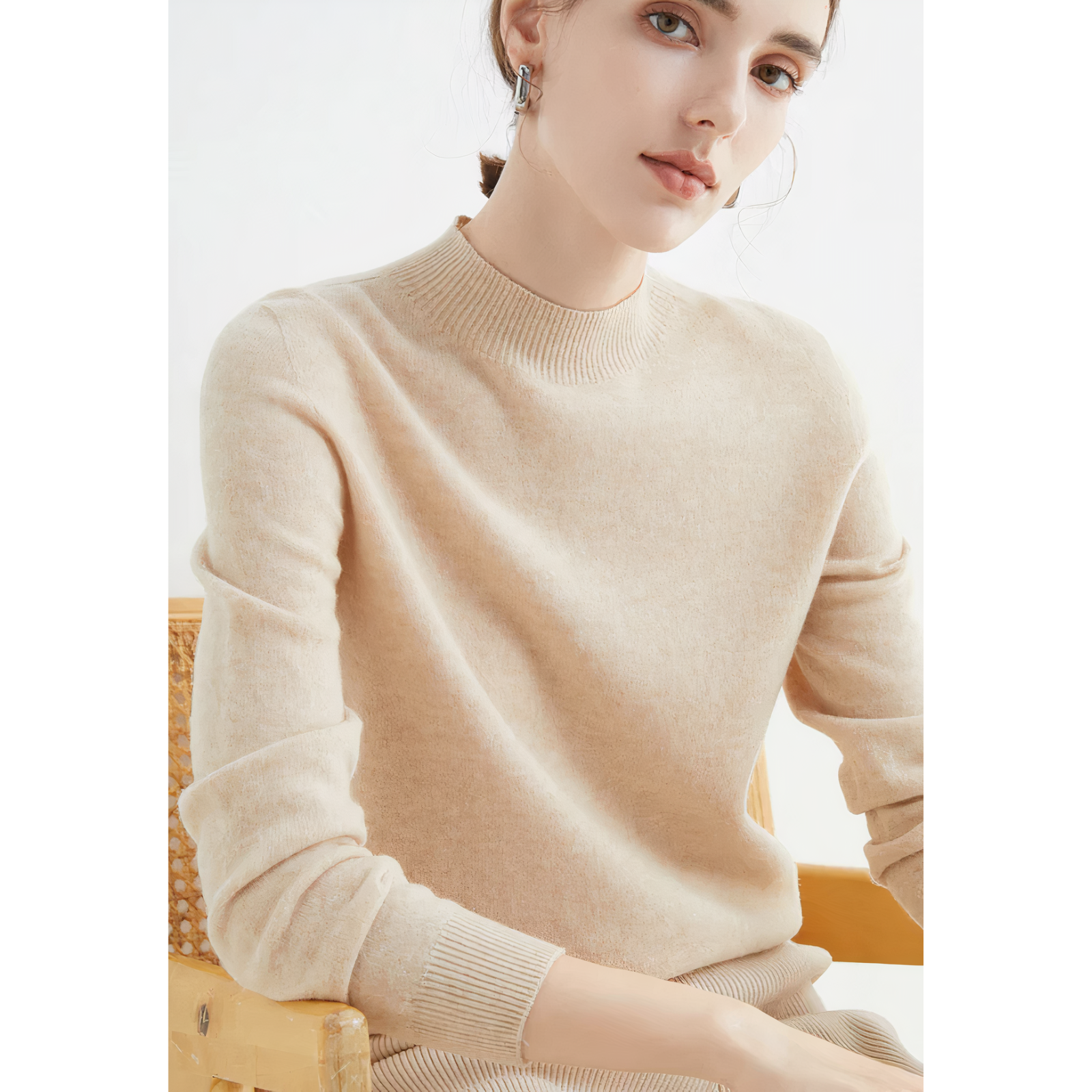 Women's Mock Neck Soft Knit Sweater