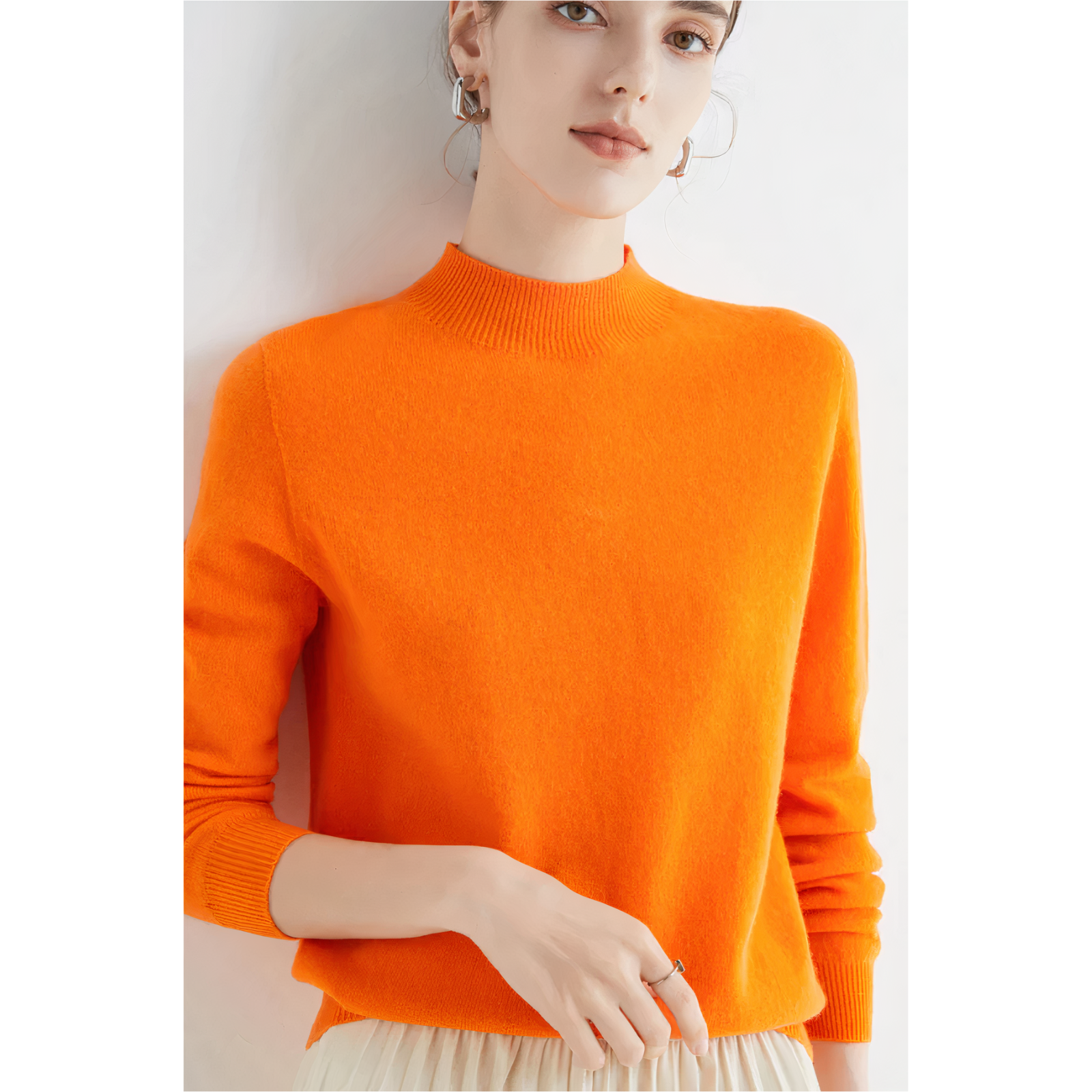 Women's Mock Neck Soft Knit Sweater