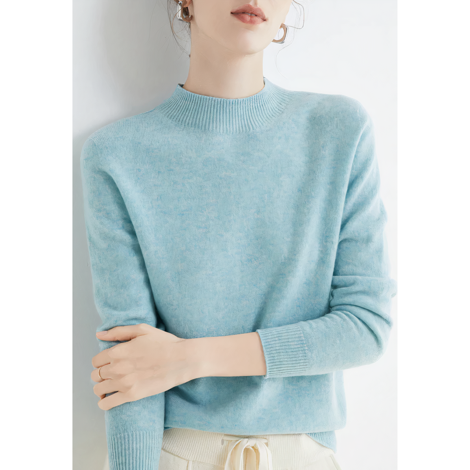 Women's Mock Neck Soft Knit Sweater