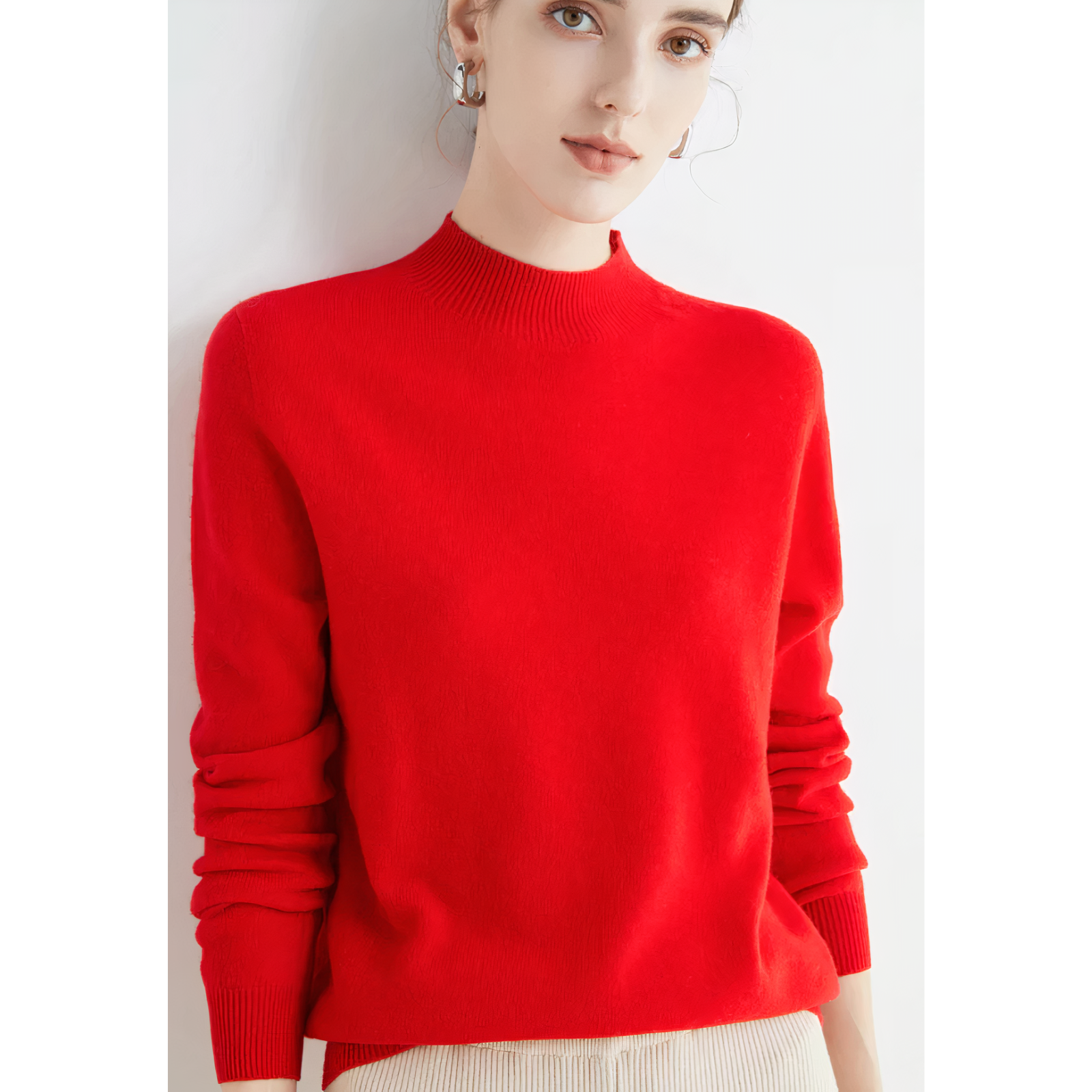 Women's Mock Neck Soft Knit Sweater