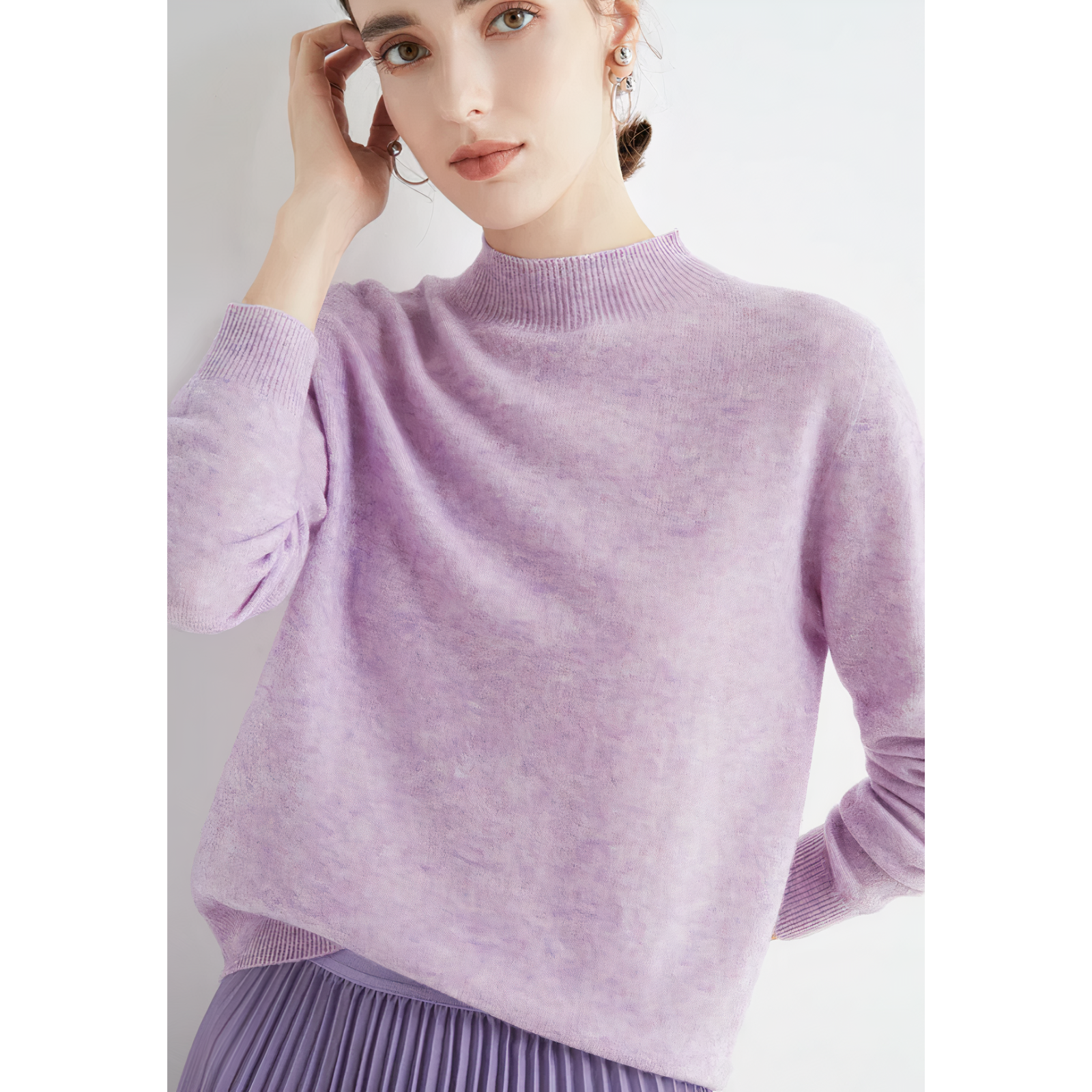 Women's Mock Neck Soft Knit Sweater