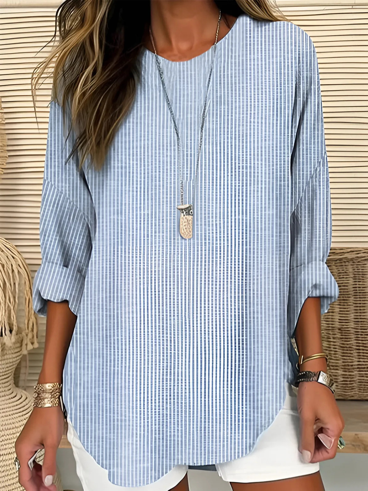 Alice - Striped Casual Blouse
