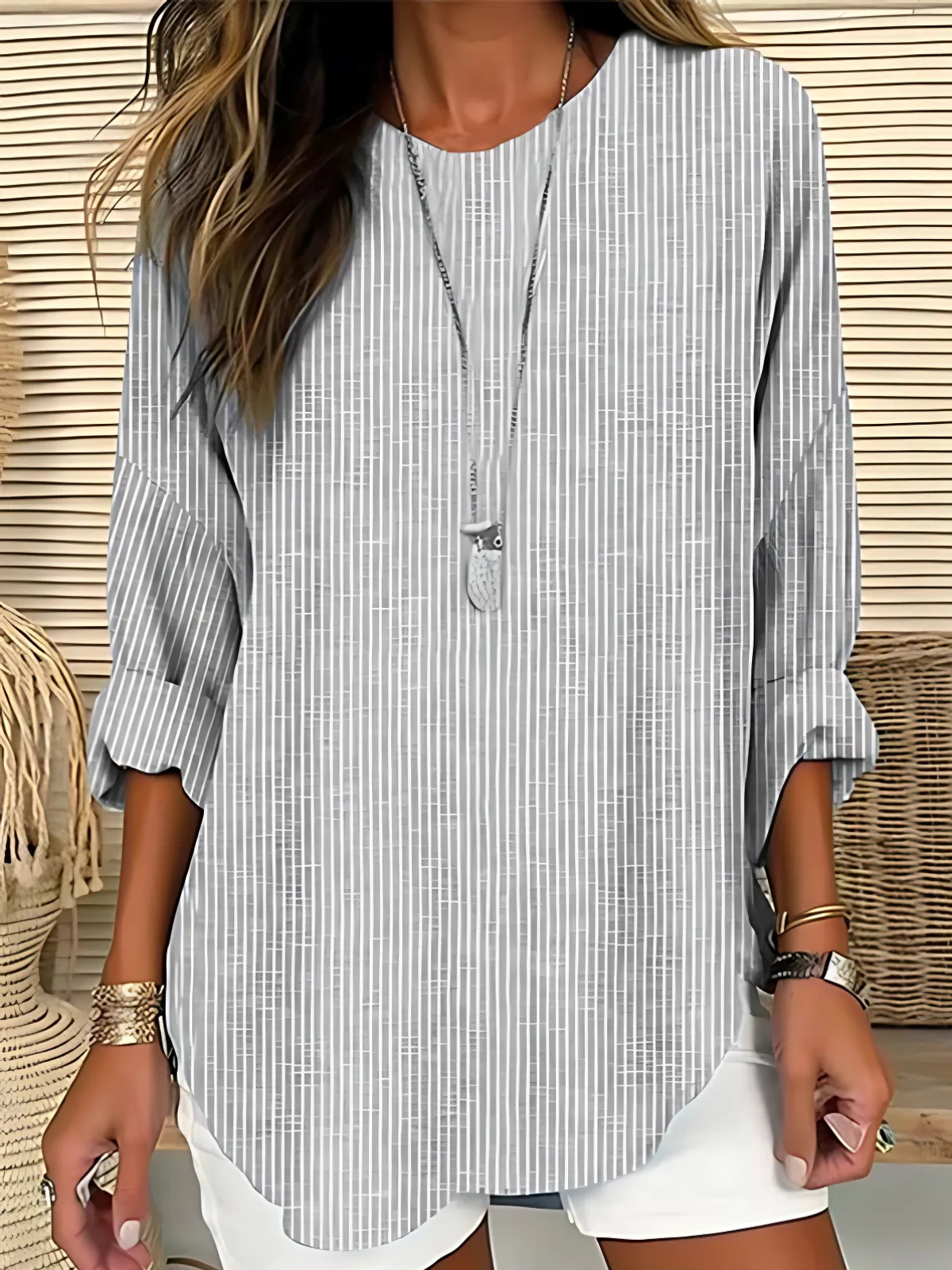 Alice - Striped Casual Blouse