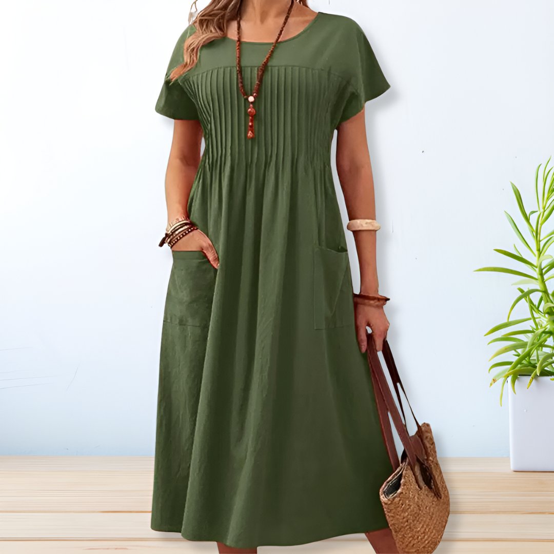 Robe midi confortable décontractée avec poches