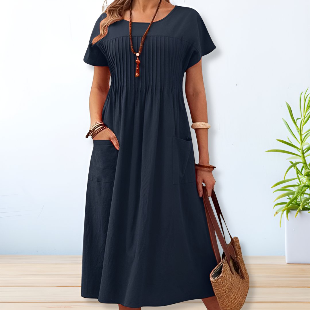 Comfortable Midi Dress Casual with Pockets