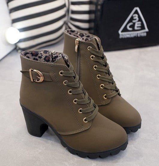 Hazel - Lace-Up Ankle Boots