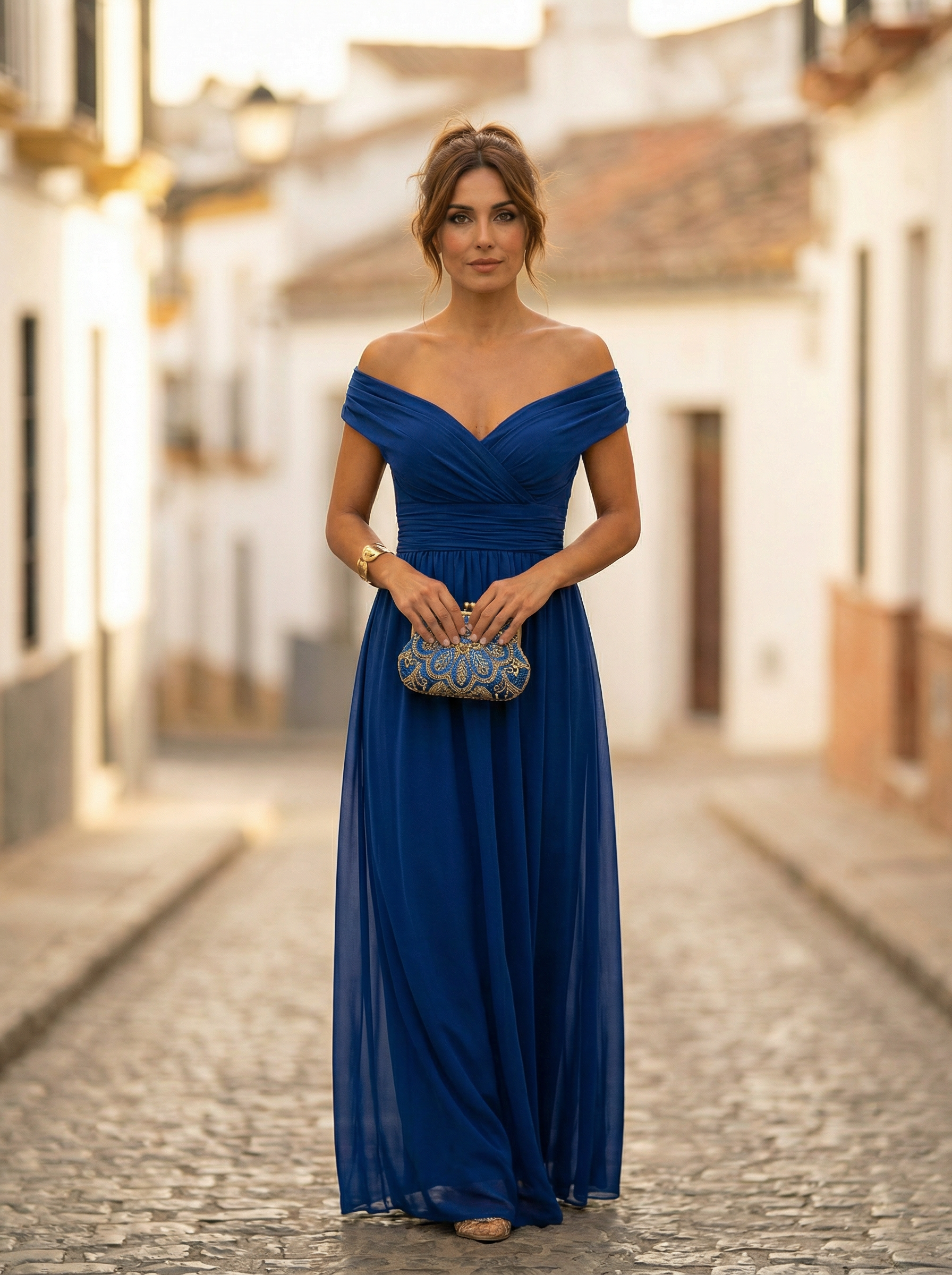 Robe maxi de soirée élégante pour femme à épaules dénudées