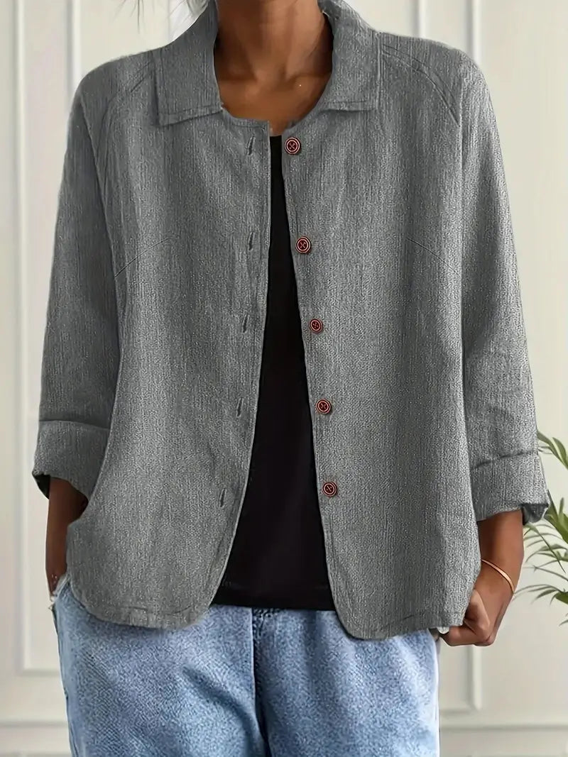 Blouse décontractée pour femme à boutons avec coupe ample