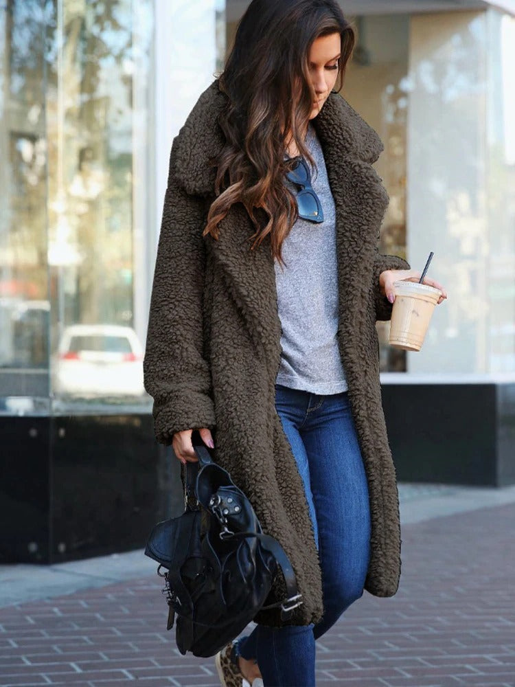 Women's Teddy Fleece Long Coat