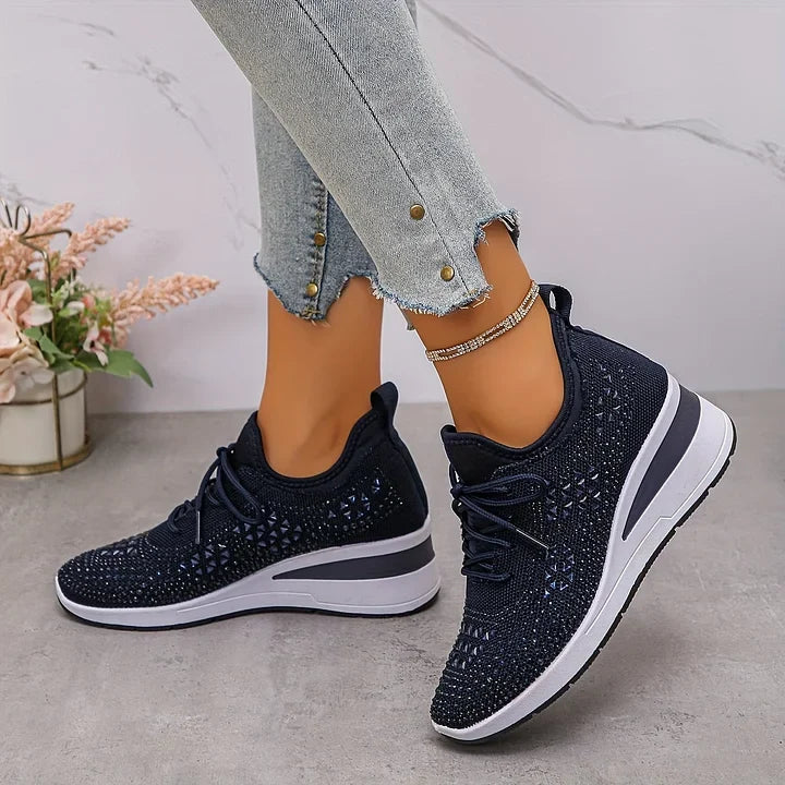 Women's Rhinestone Sneakers with Arch Support