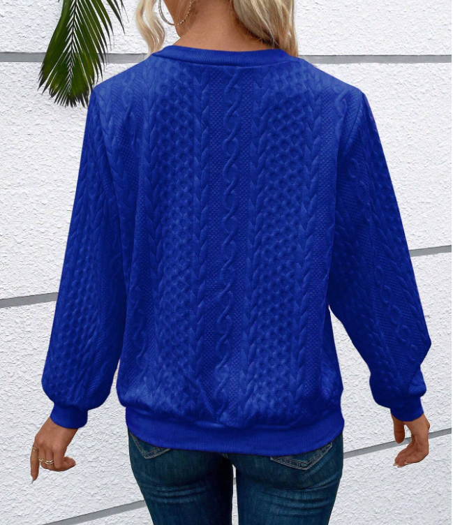 Maglione da donna con cerniera, maniche lunghe, vestibilità ampia
