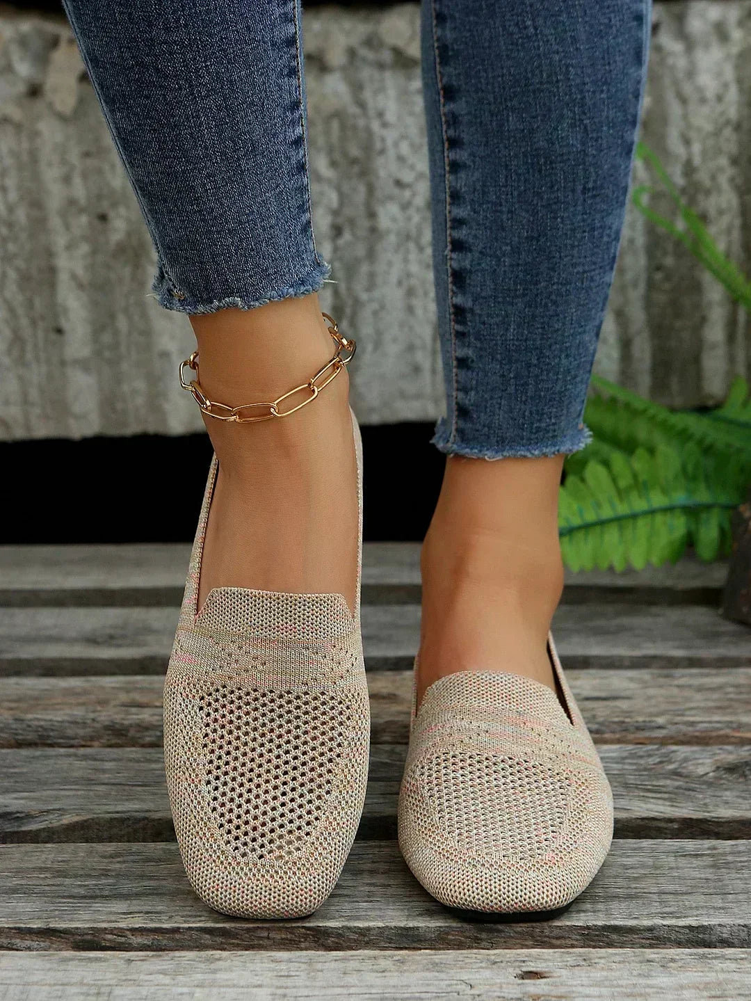 Lisa - Knit Slip-On Flats