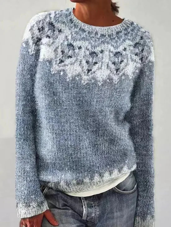 Γυναικείο πολύχρωμο πουλόβερ με πλέξη Fair Isle