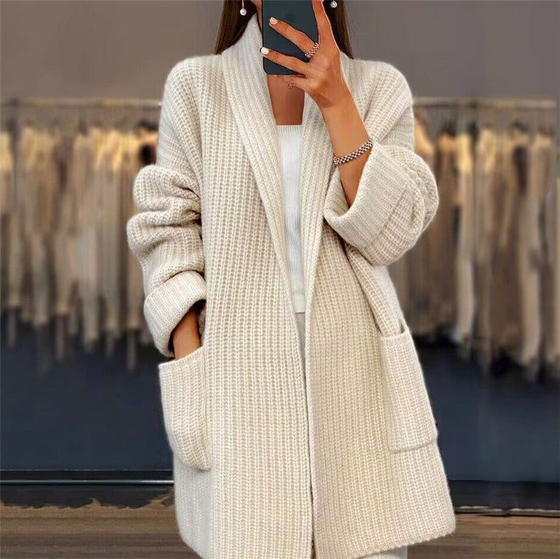 Women's Chunky Knit Open Cardigan