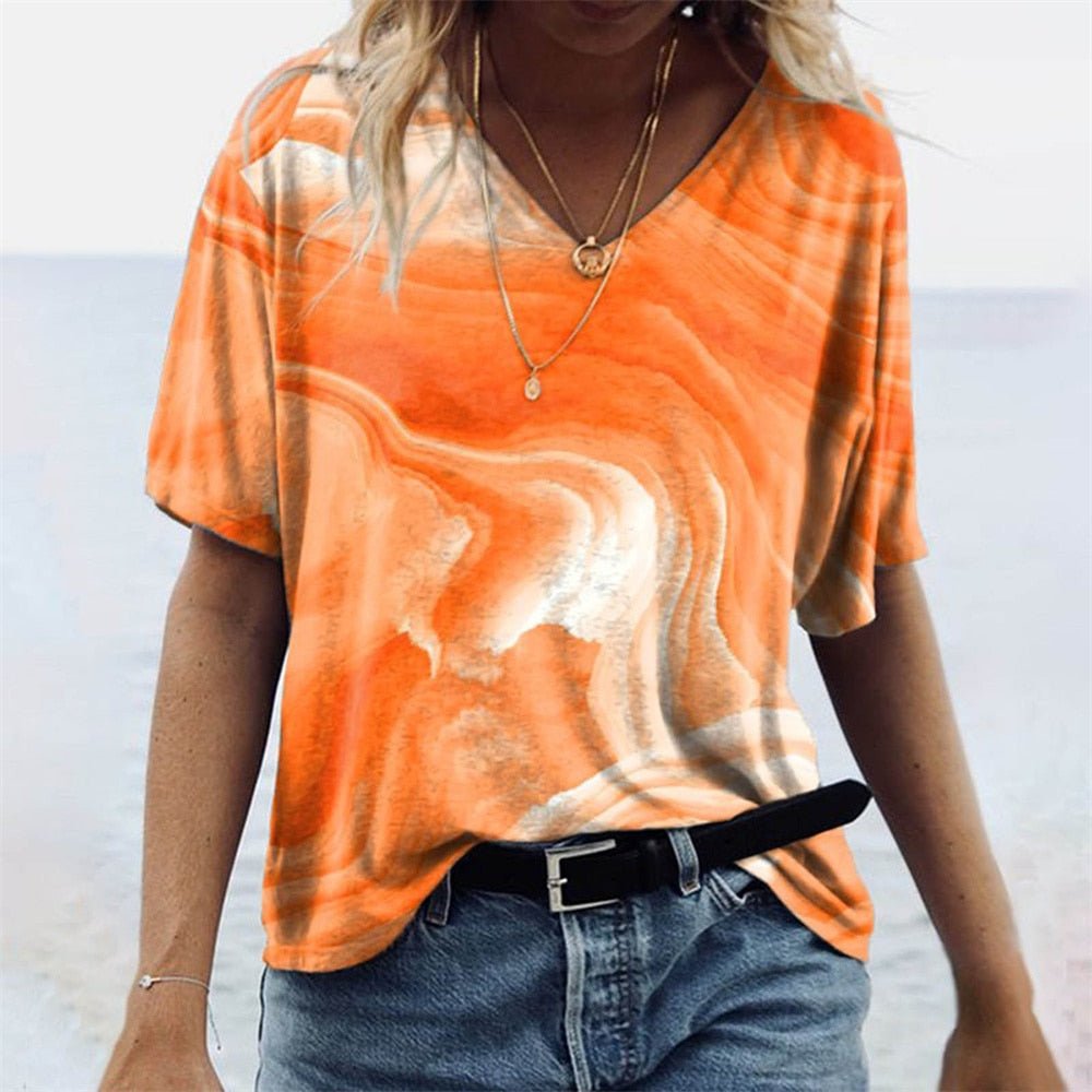 Hazel - Boho V-Neck T-Shirt