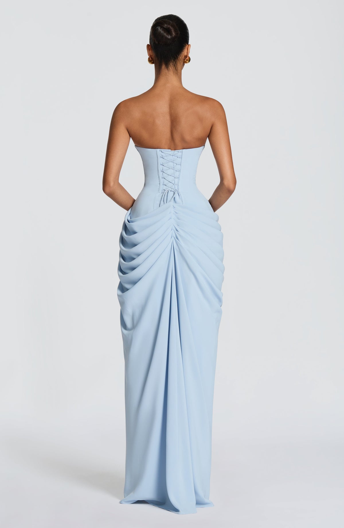 Women's Chiffon Maxi Dress with Corset Bodice