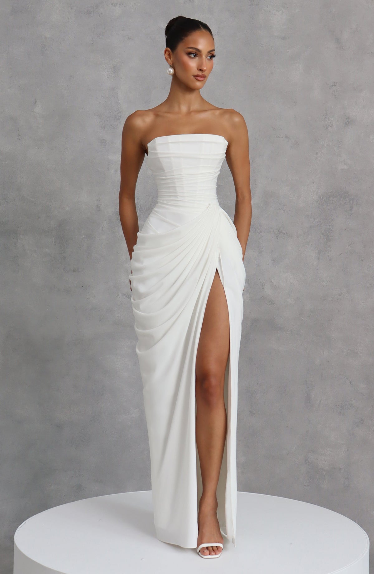 Women's Chiffon Maxi Dress with Corset Bodice