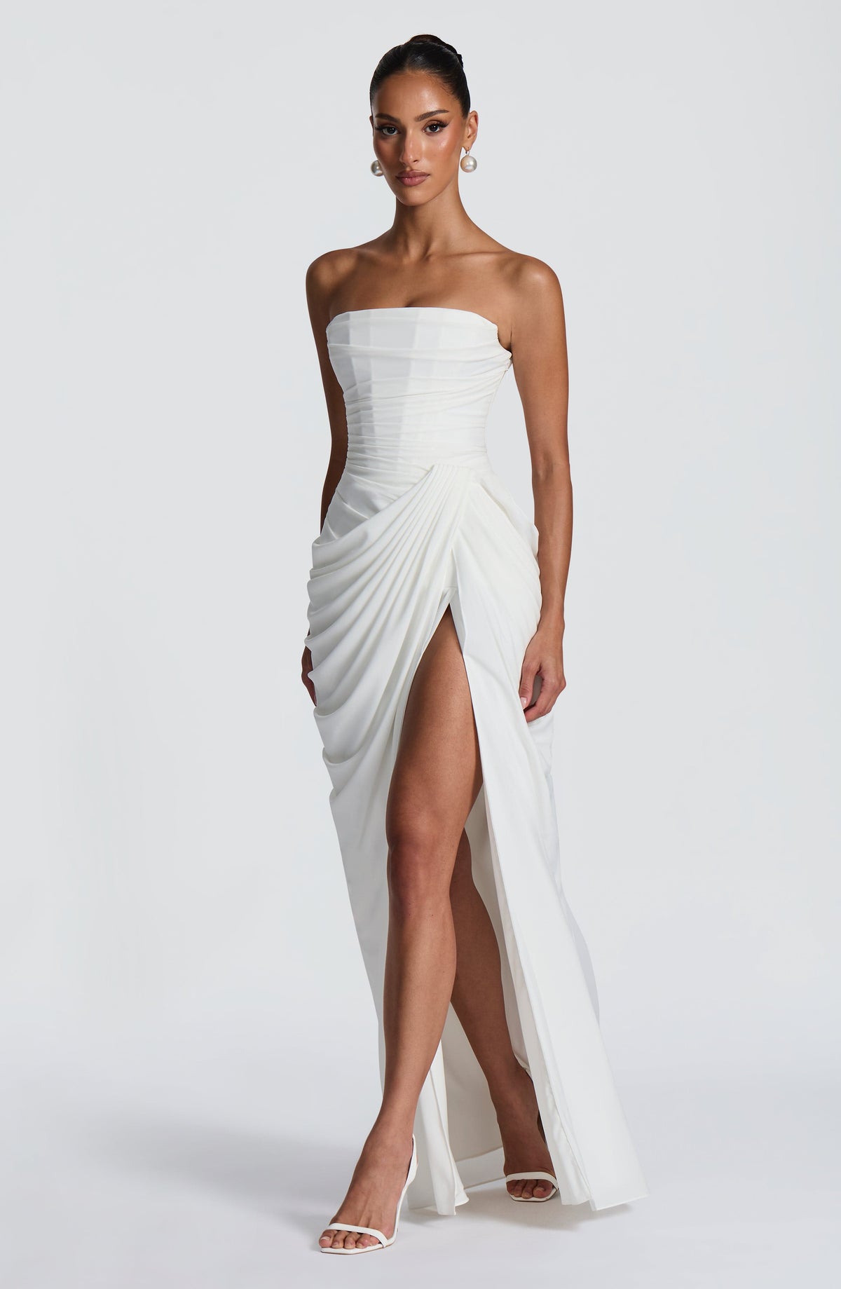 Women's Chiffon Maxi Dress with Corset Bodice