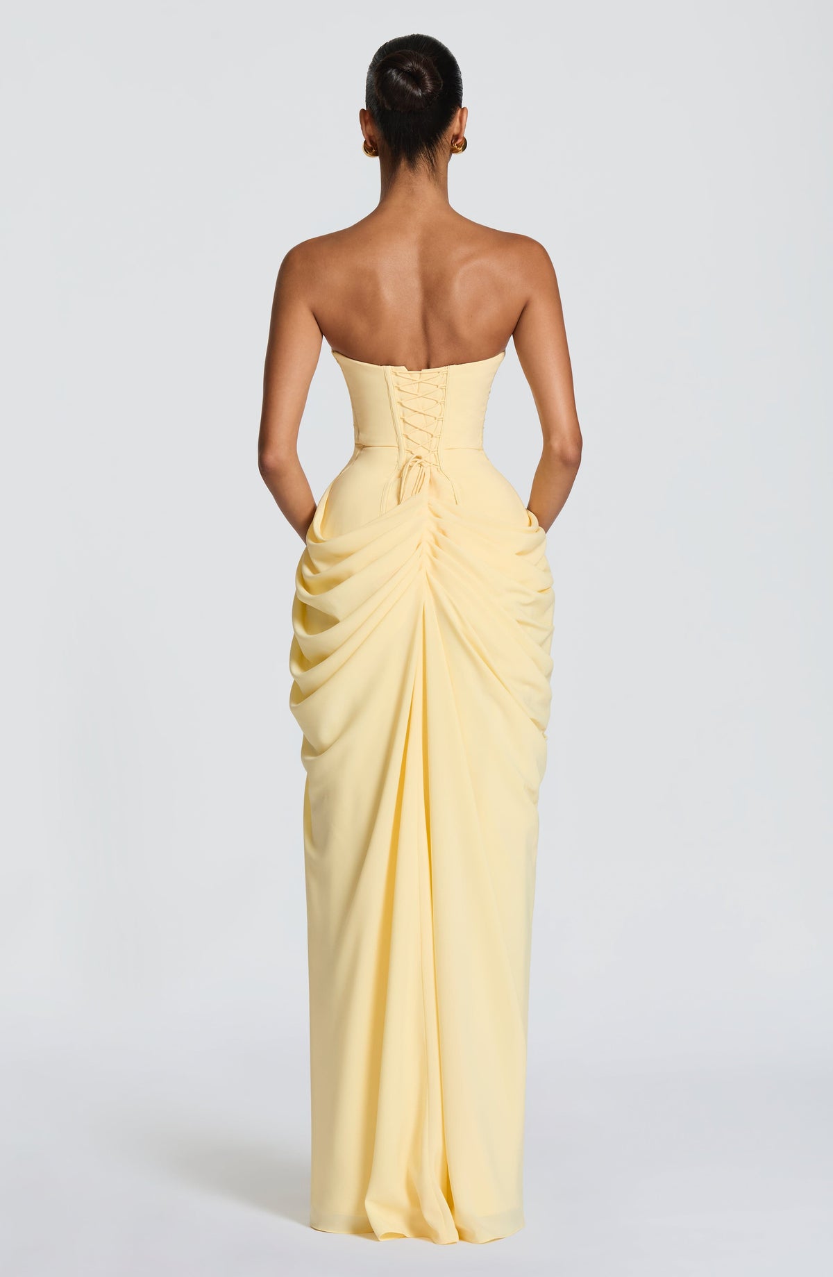 Women's Chiffon Maxi Dress with Corset Bodice