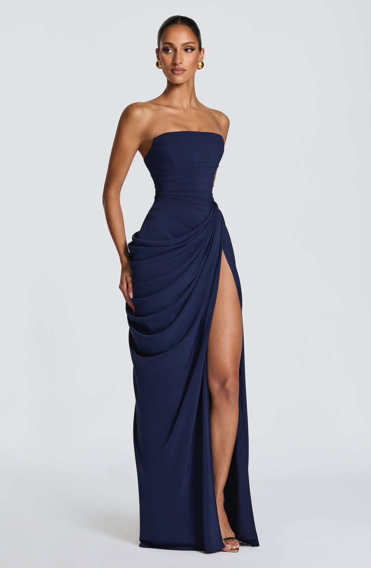 Women's Chiffon Maxi Dress with Corset Bodice