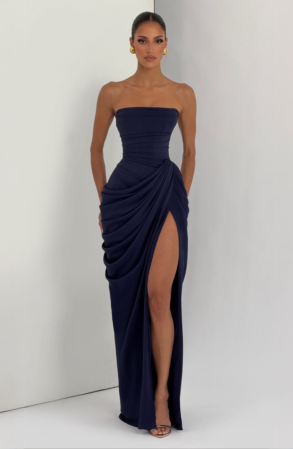 Women's Chiffon Maxi Dress with Corset Bodice