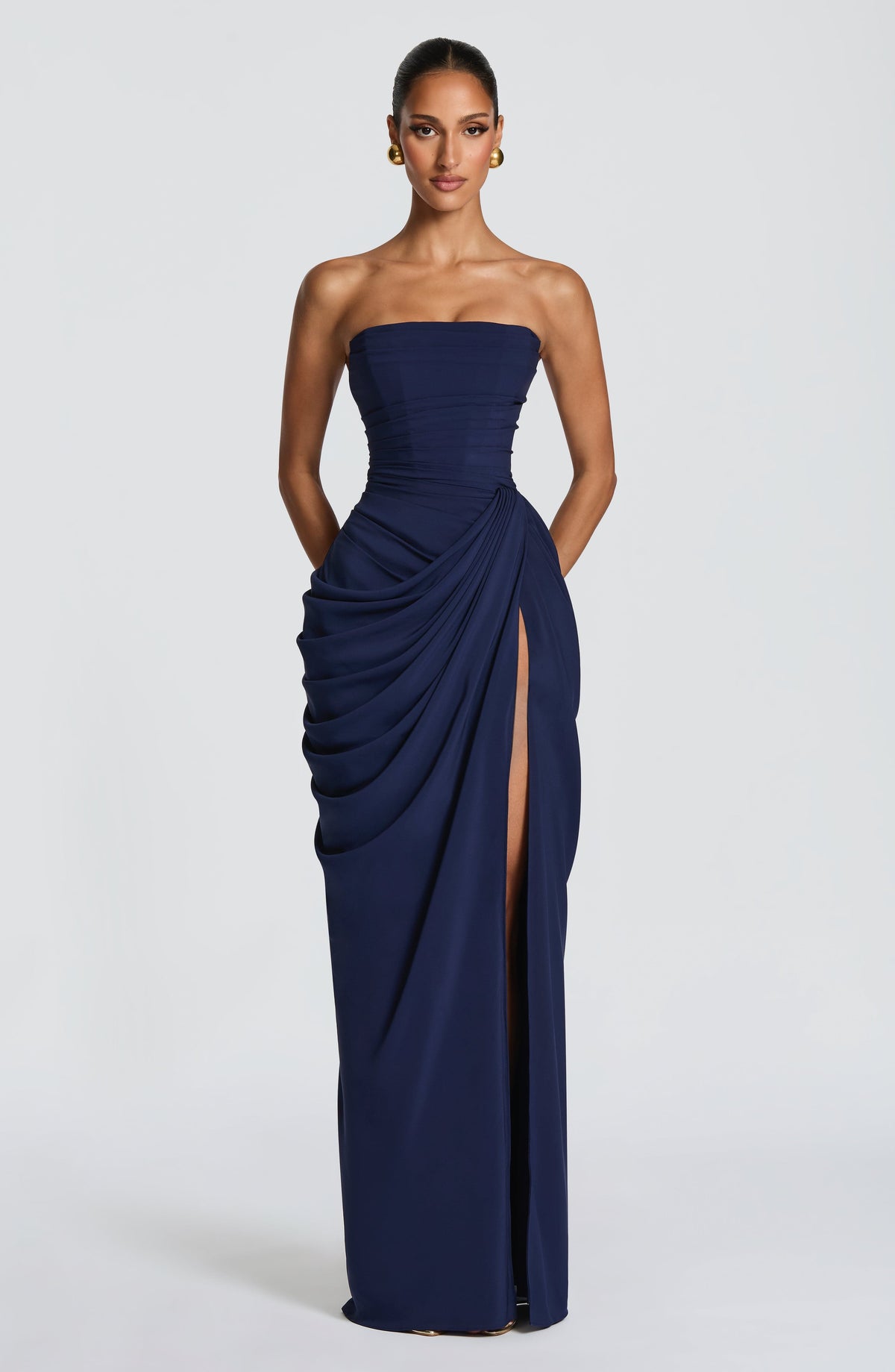 Women's Chiffon Maxi Dress with Corset Bodice