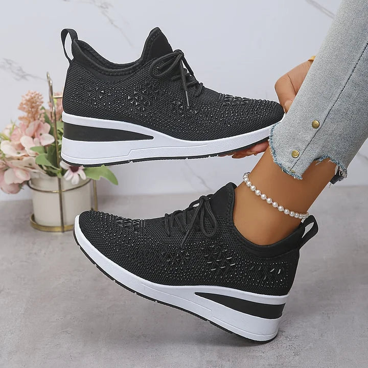 Women's Rhinestone Sneakers with Arch Support