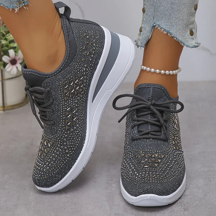 Women's Rhinestone Sneakers with Arch Support