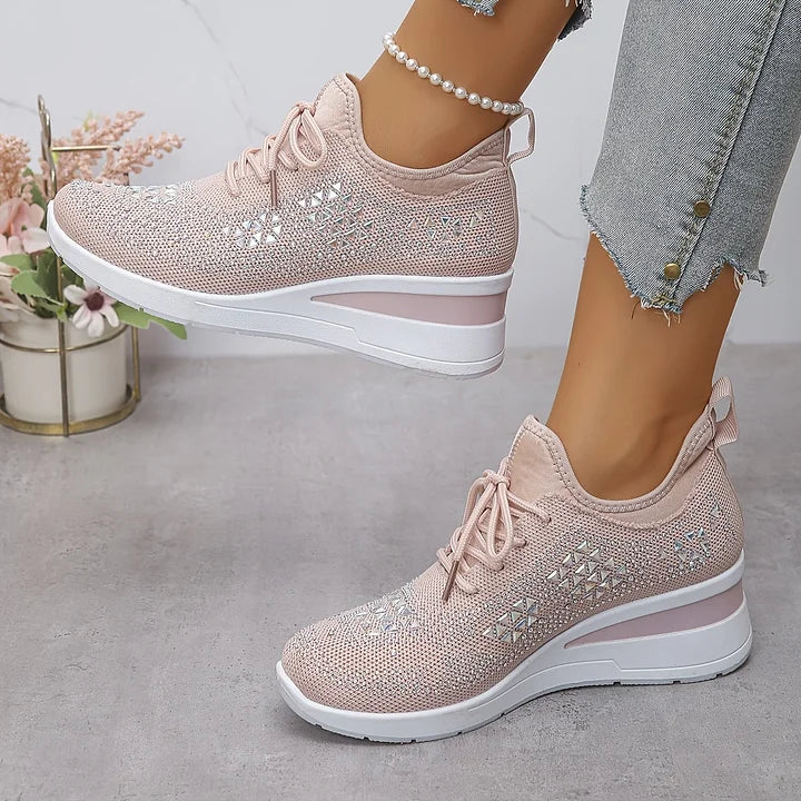 Women's Rhinestone Sneakers with Arch Support