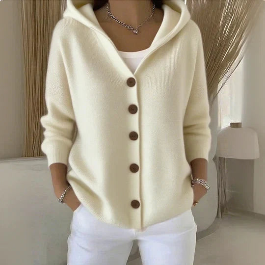Women's Hooded Cardigan with Button Front
