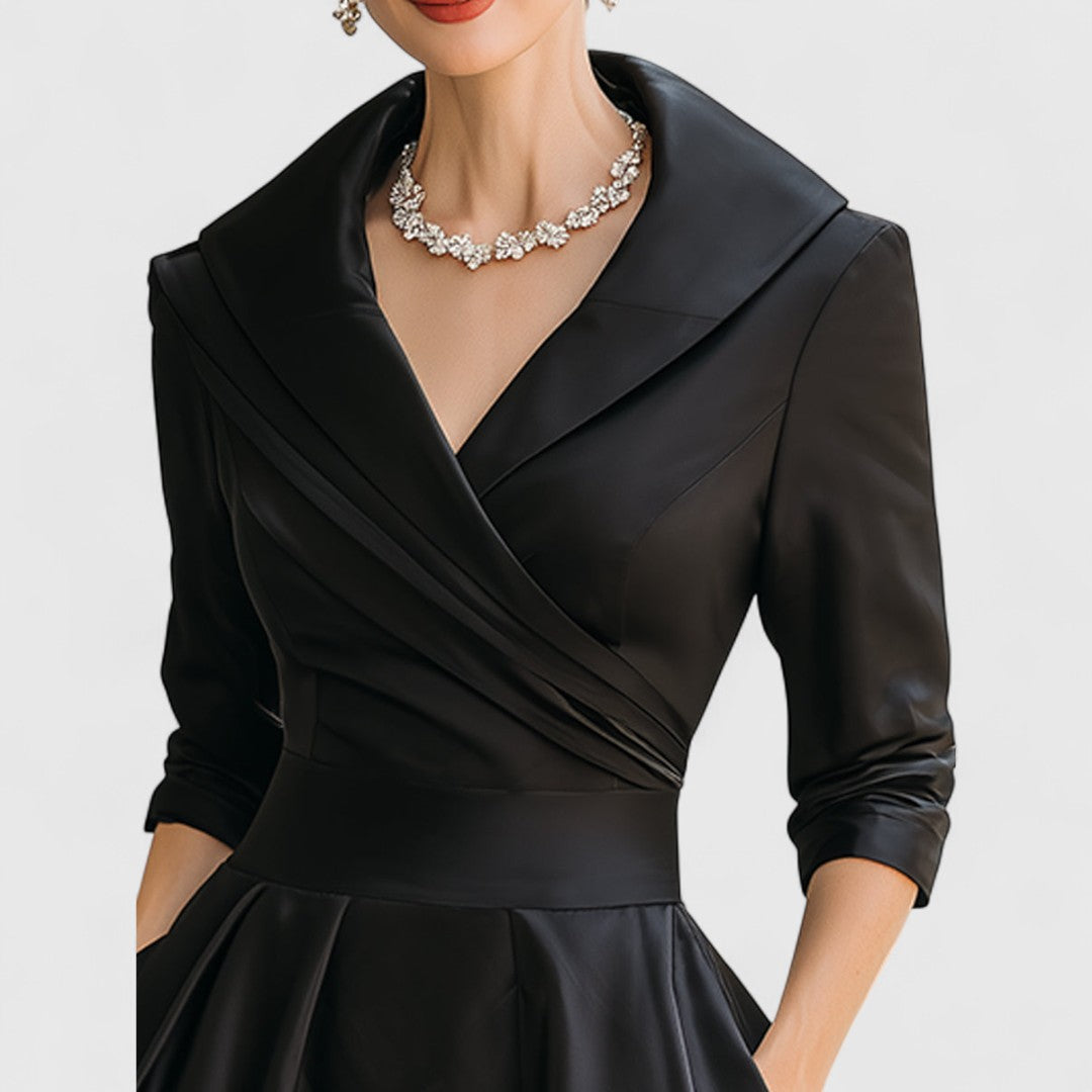 Robe midi élégante à décolleté en V pour femmes