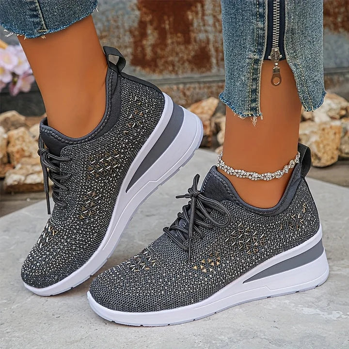 Women's Rhinestone Sneakers with Arch Support