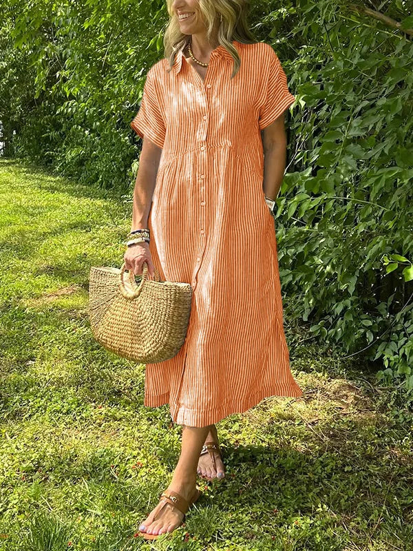 Wendy Pinstripe Shirt Dress for Women