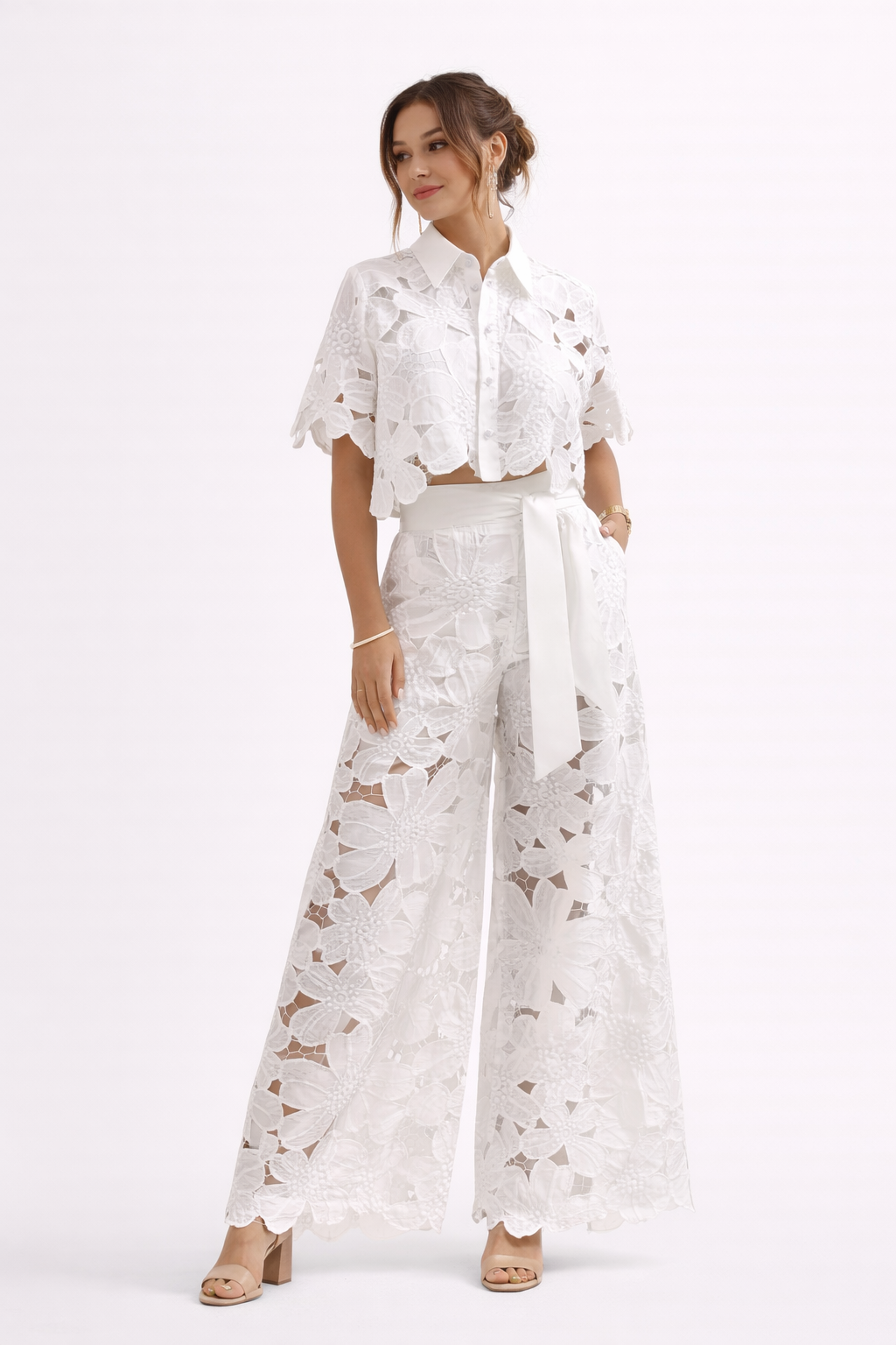 Women's Summer Blouse & Wide Leg Pants Set