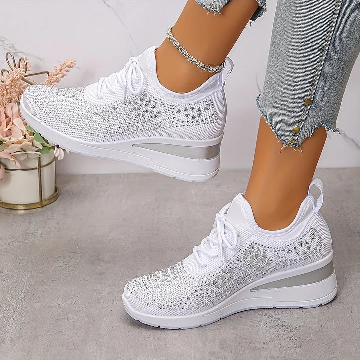 Women's Rhinestone Sneakers with Arch Support