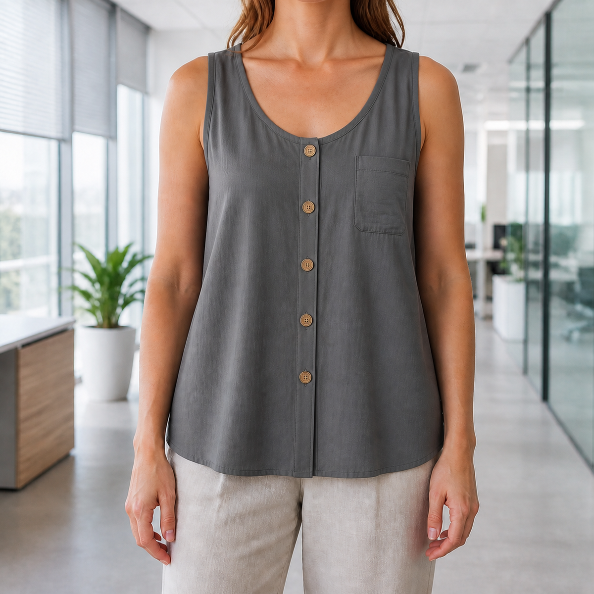 Women’s Casual V-Neck Loose Fit Tank Top