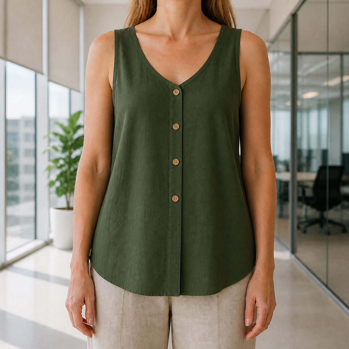Women’s Casual V-Neck Loose Fit Tank Top
