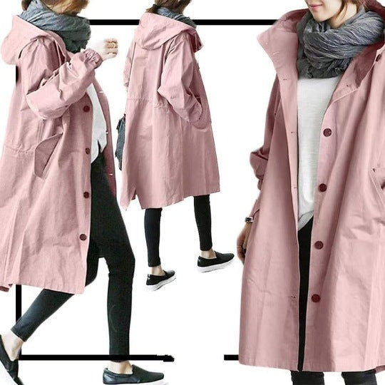Women's Waterproof Trench Coat Windproof