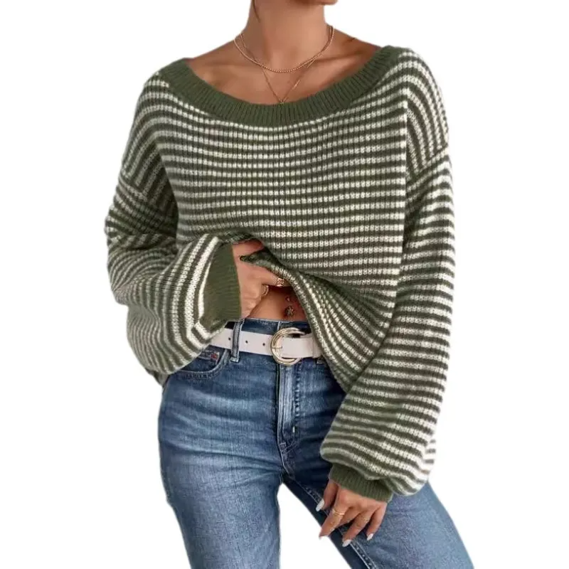 Pull tricoté patchwork coloré pour femmes