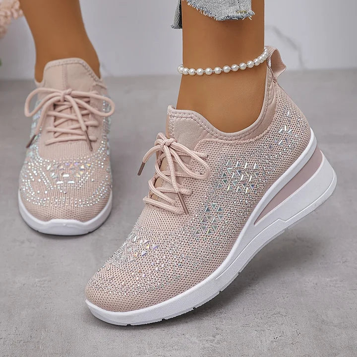 Women's Rhinestone Sneakers with Arch Support
